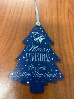 Legacy Wood Christmas Tree Ornament with Explorer Head - Navy