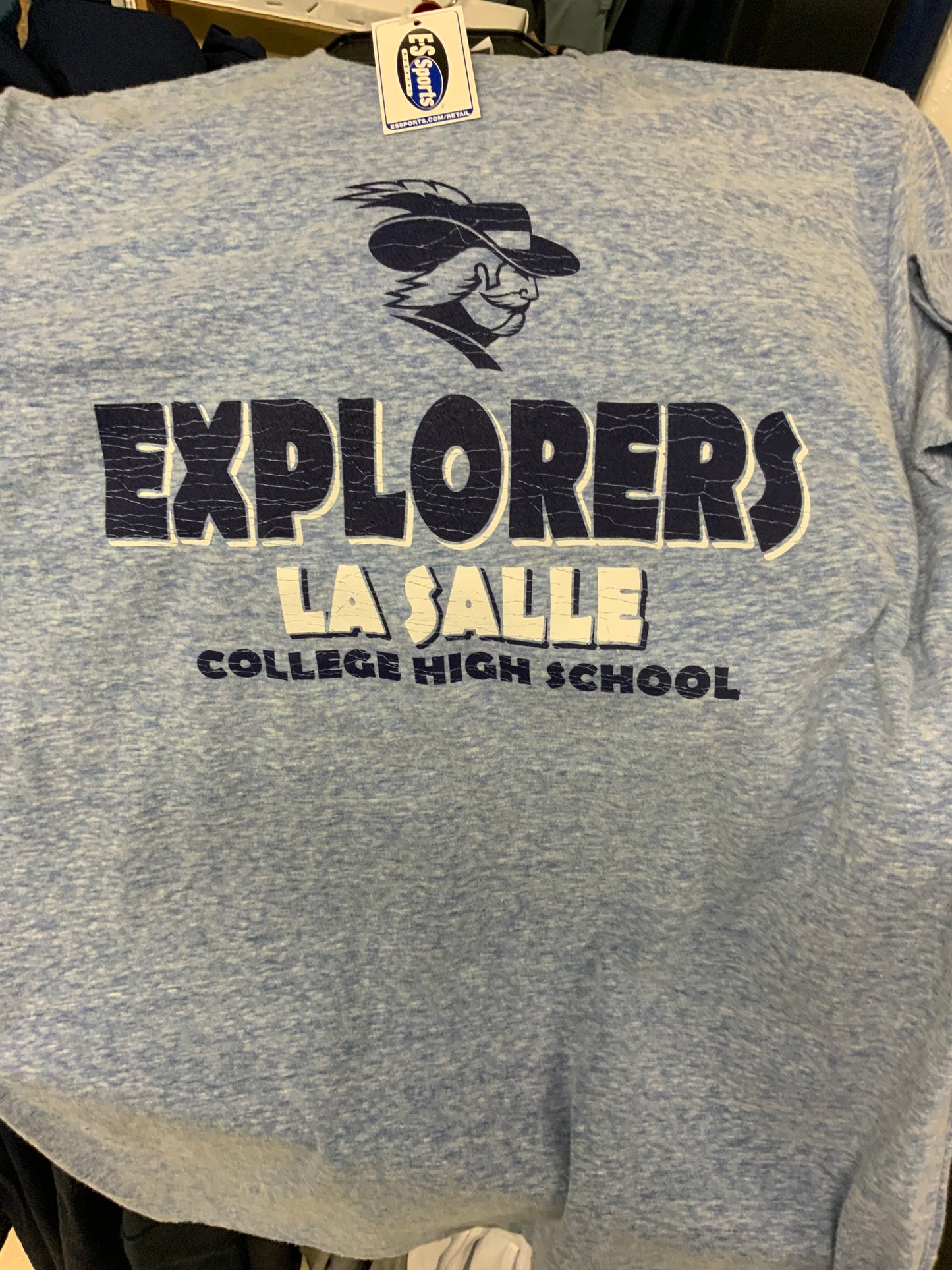 ES Sports Sueded Snow Short Sleeve T-shirt-heather light blue: S