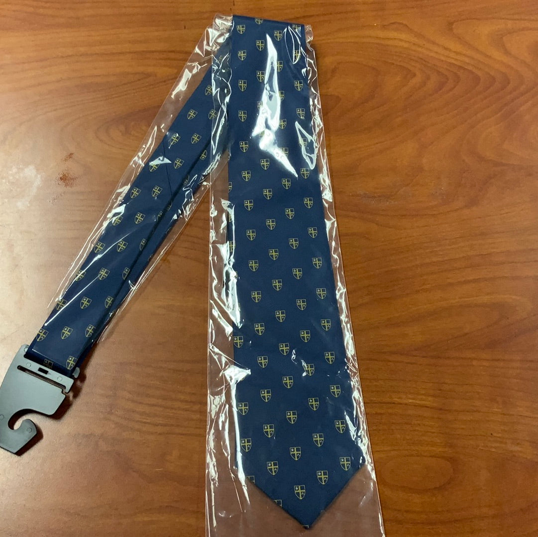 spirit navy tie w/shield-navy