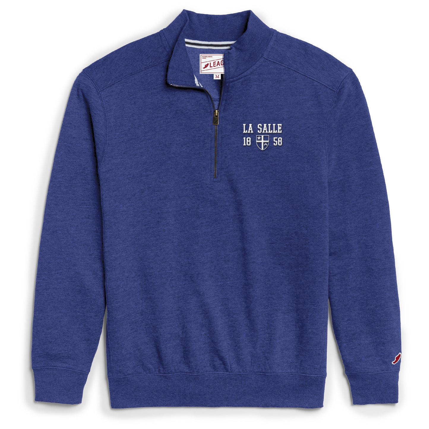 League Heritage 1/4 Zip Heather Royal Blue