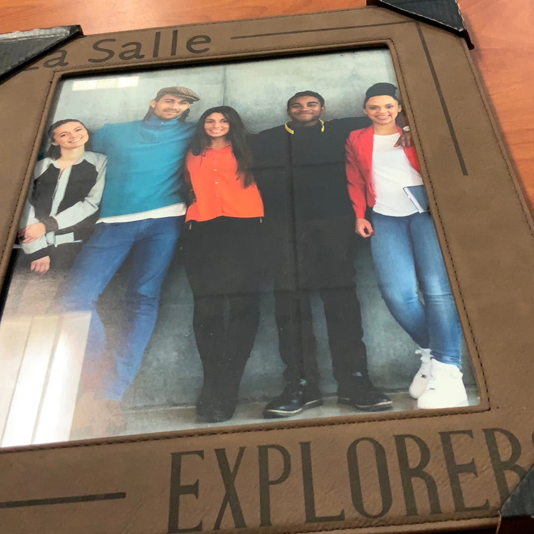 Leather Laramie Picture Frame 8"x10"-Brown : 8"x10"