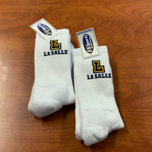 ES Sports L Logo Crew Socks-White : 10-13