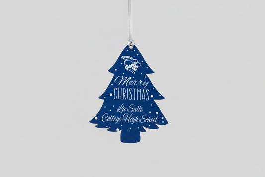 Legacy Wood Christmas Tree Ornament with Explorer Head - Navy