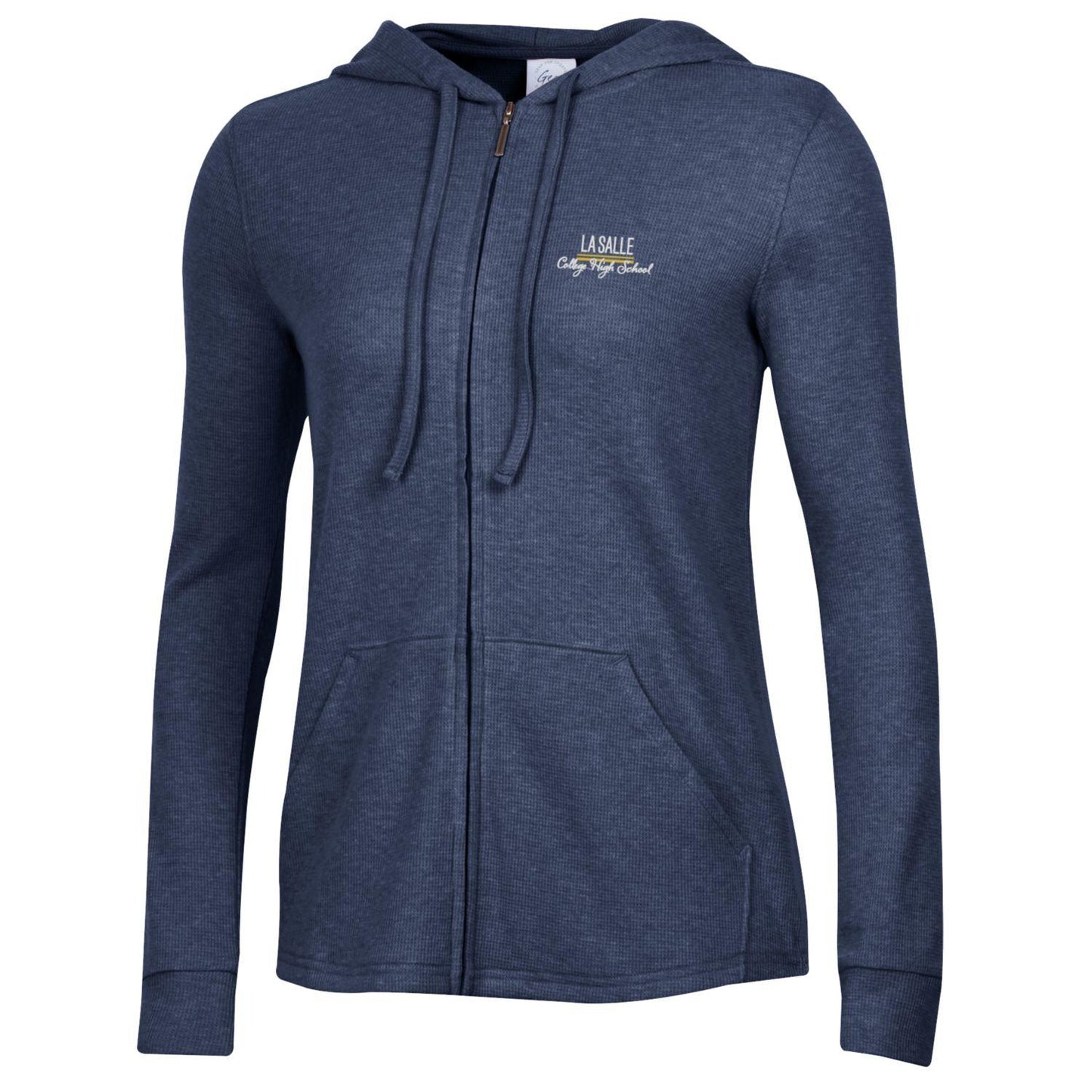 Women’s Navy Waffle Full Zip