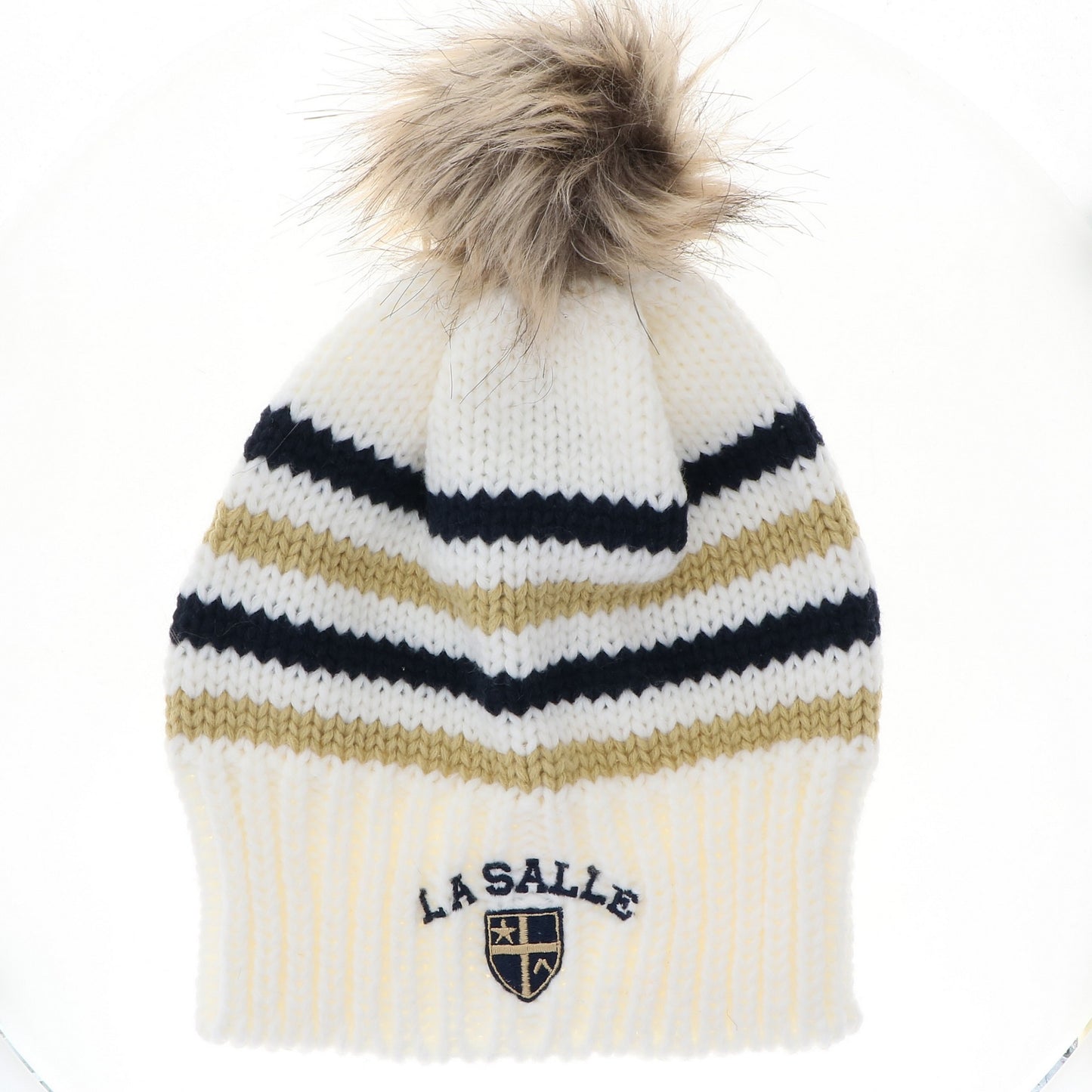 L2 Big Sky Stripe Beanie with Pom