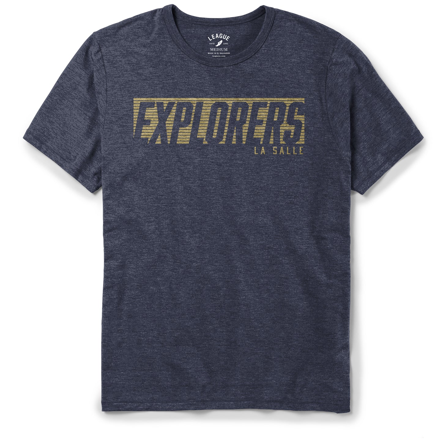 League TriFlex SS Crew Neck Tee-Heather Navy