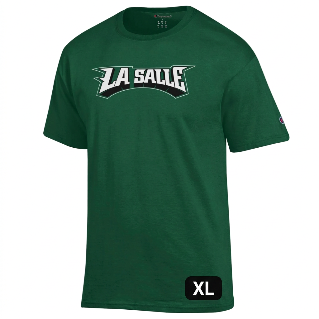 Champion La Salle t-shirt photo with an XL badge added
