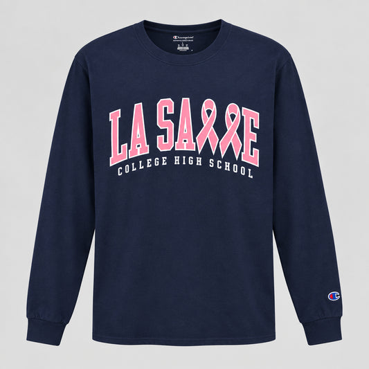 Champion Navy long sleeve Breast Cancer
