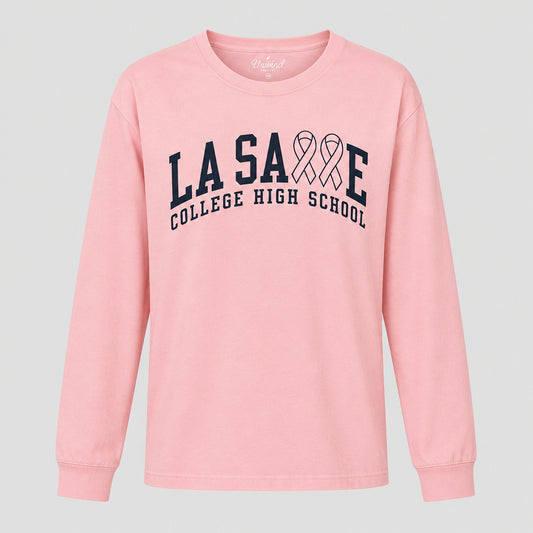 ES Sports unisex BC Ribbon Long Sleeve T-Shirt-LIGHT PINK: Medium