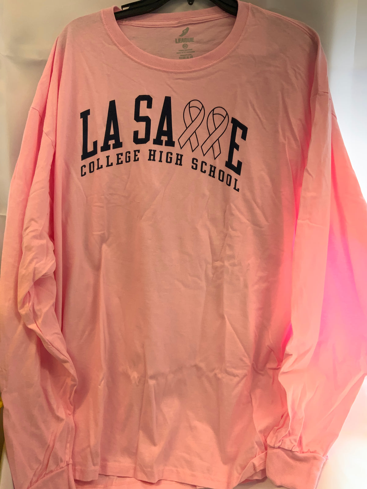 League Pink Breast Cancer Long Sleeve-Light Pink : XL