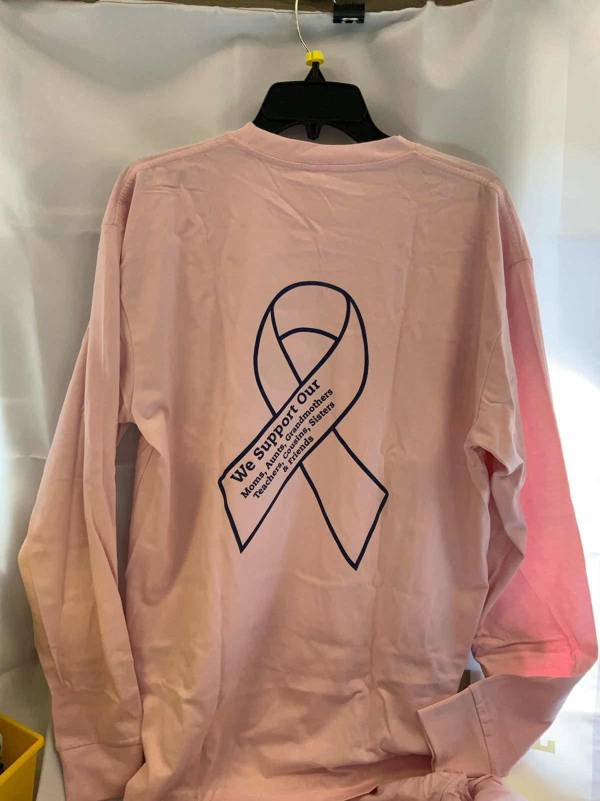 ES Sports unisex BC Ribbon Long Sleeve T-Shirt-LIGHT PINK: Medium